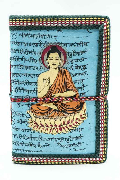 Notizbuch handgemacht mini Buddha petrol