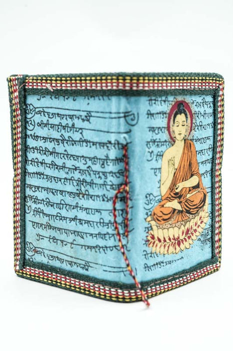 Notizbuch handgemacht mini Buddha petrol