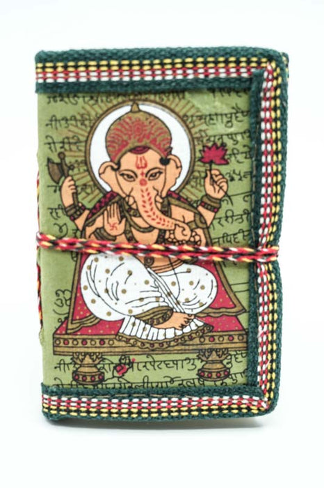 Notebook handmade mini Ganesha olive