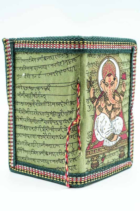 Notebook handmade mini Ganesha olive