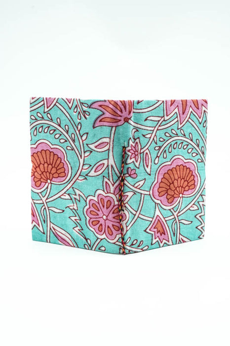 Notebook handmade mini flowers light blue/pink/red