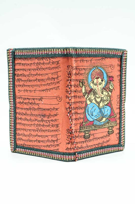 Notebook handmade small Ganesha orange