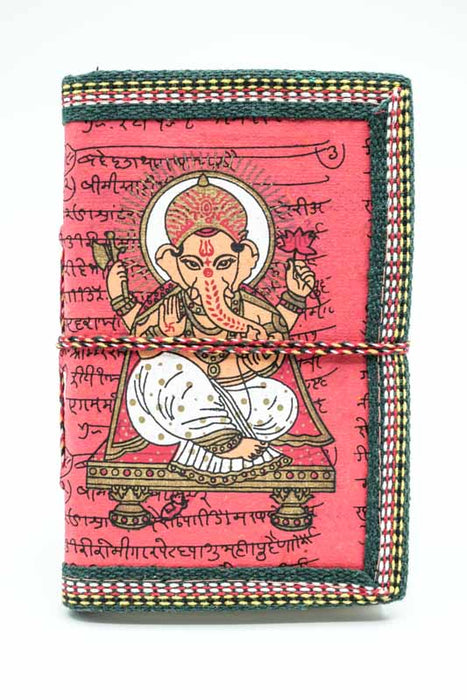 Notizbuch handgemacht klein Ganesha rot