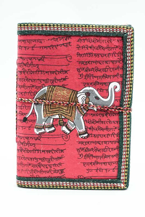 Notebook handmade medium elephant red