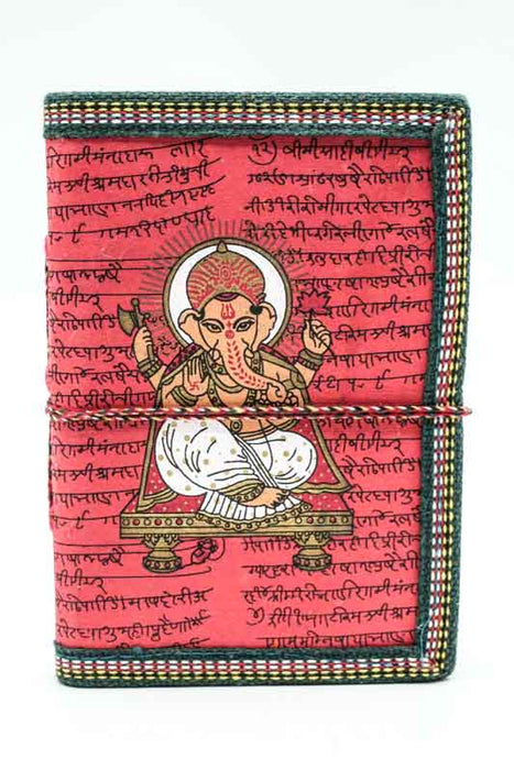 Notebook handmade medium Ganesha red