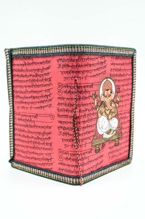 Notebook handmade medium Ganesha red