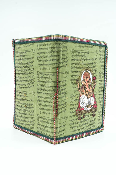 Notebook handmade large Ganesha olive