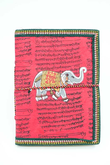 Notebook handmade large elephant red