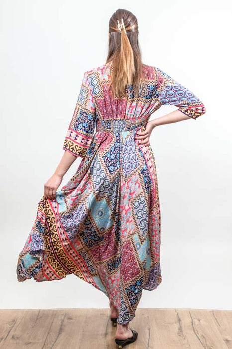 Kleid lang Kunstseide assortiert - One Size