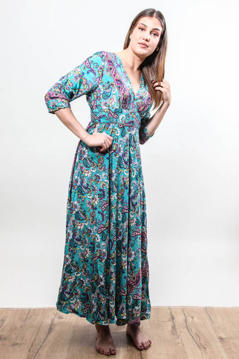 Kleid lang Kunstseide assortiert - One Size