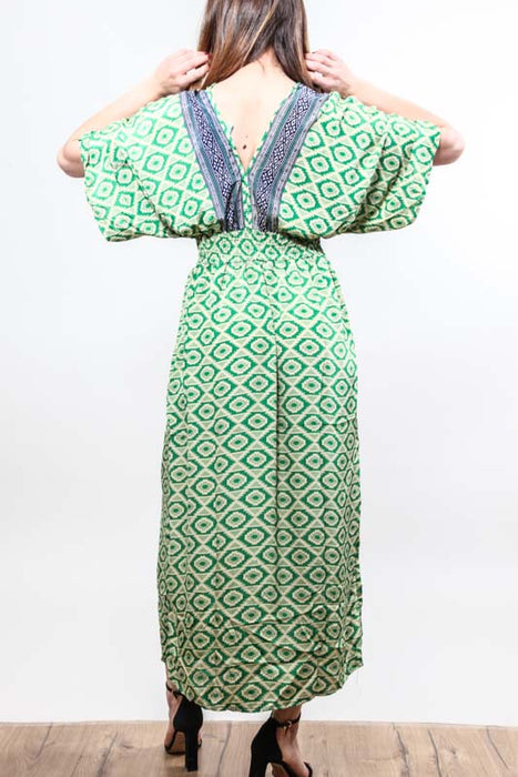 Kleid lang Kunstseide assortiert - One Size