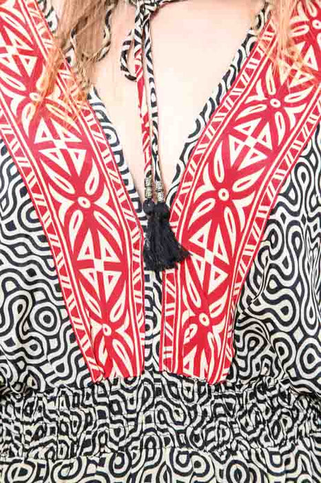 Kleid lang Kunstseide assortiert - One Size