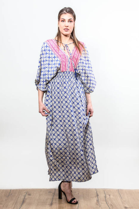 Kleid lang Kunstseide assortiert - One Size