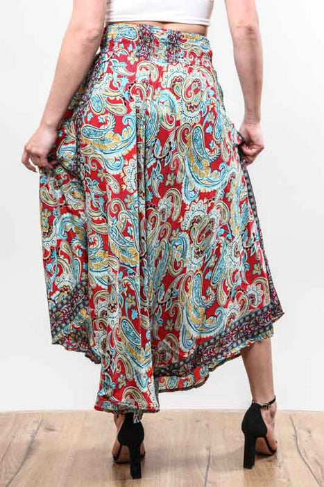 Jupe longue en soie artificielle, assortie - Taille unique
