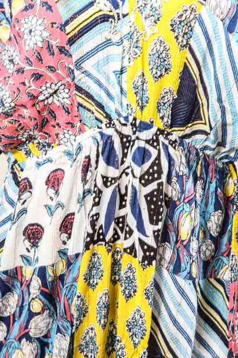 Robe longue à manches larges, rayonne assortie - Taille unique