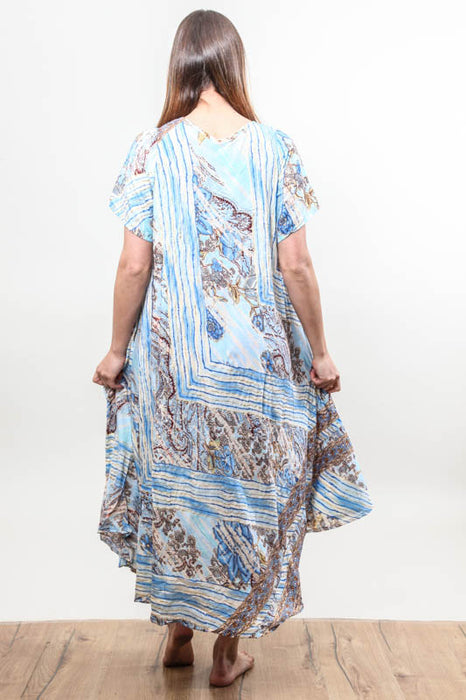 Long dress made of assorted polyester silk - One Size
