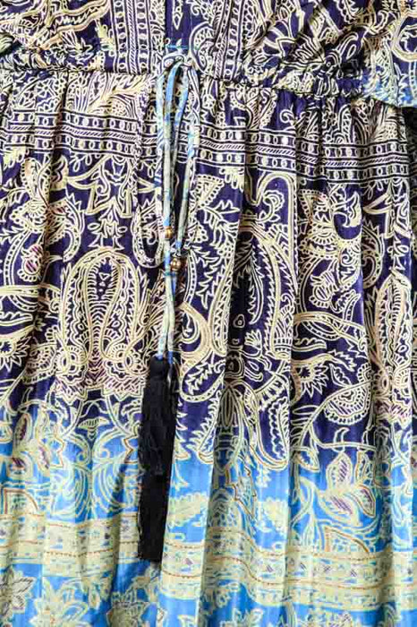 Long dress made of artificial silk, assorted - One Size