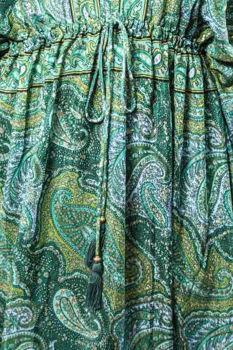 Long dress made of artificial silk, assorted - One Size