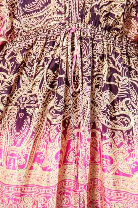 Long dress made of artificial silk, assorted - One Size