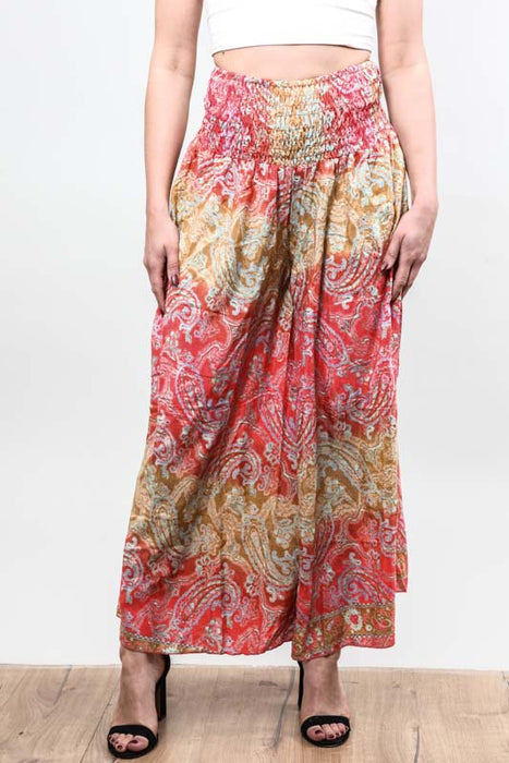 Pantalon large en rayonne/viscose assortie - Taille unique