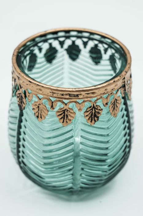 Windlicht grün 8x8x9 cm