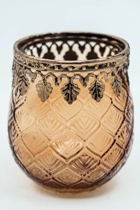 Lantern orange 8x8x9 cm