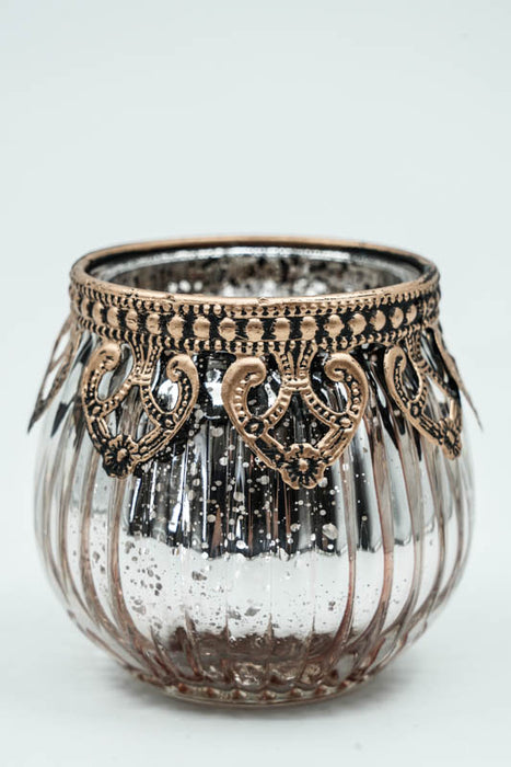 Windlicht hellrosa 8x8x7.5 cm