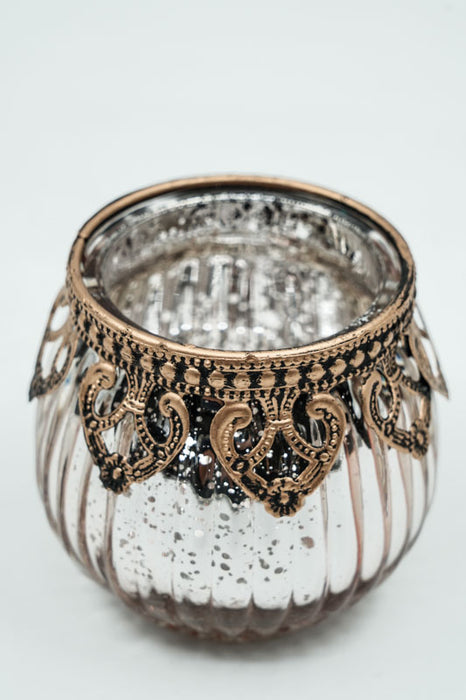 Windlicht hellrosa 8x8x7.5 cm