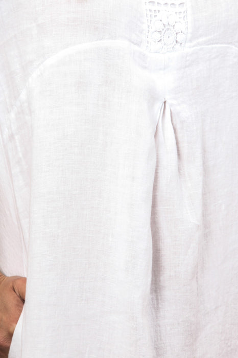 Leinenkleid lang weiss - One Size