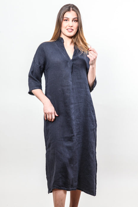Leinenkleid navy - One Size