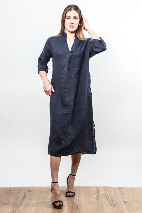 Leinenkleid navy - One Size