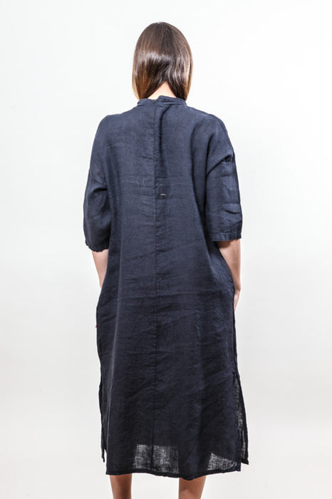 Leinenkleid navy - One Size