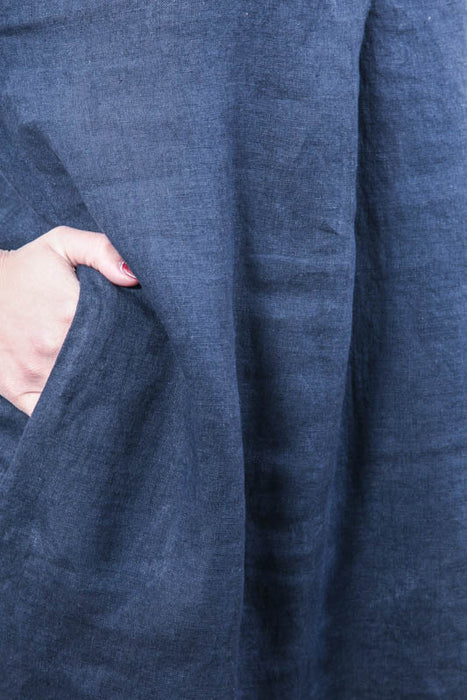 Leinenkleid navy - One Size