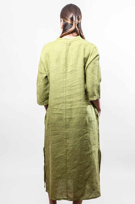 Leinenkleid olive - One Size