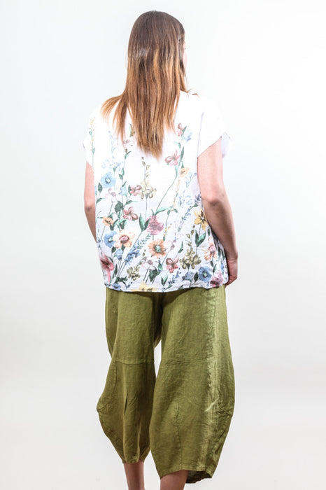 Leinenhose 7/8 olive - One Size