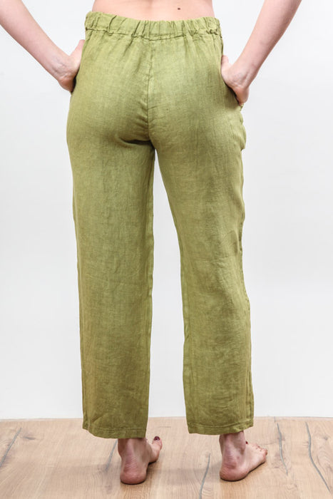 Leinenhose seitlich 2 Taschen olive - One Size