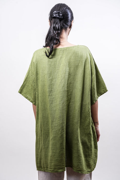 Tunique en lin olive - Taille unique