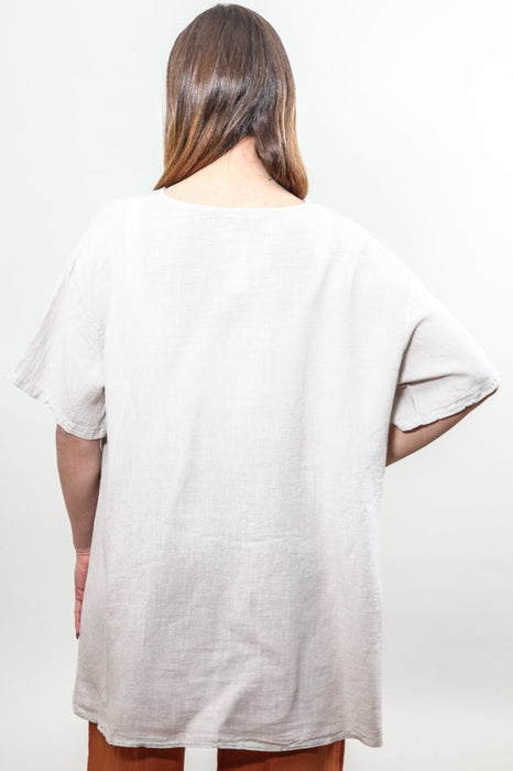 Linen tunic beige - One Size