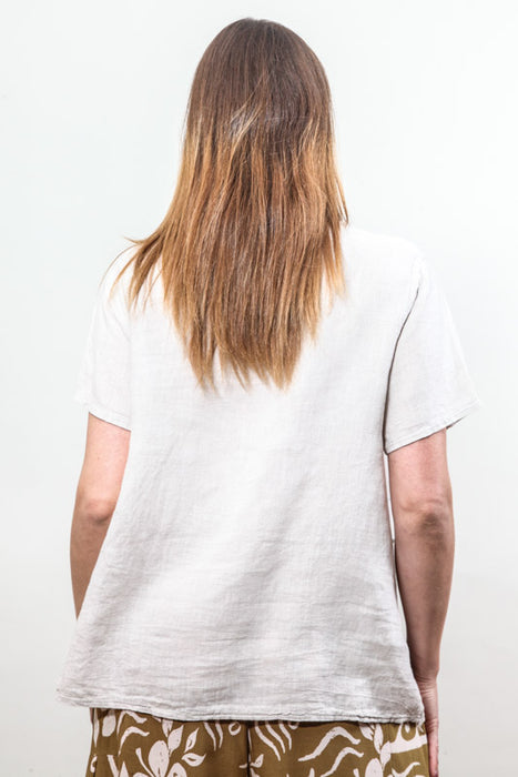 Linen top wide beige - One Size