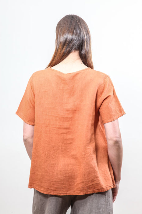 Linen top wide rust - One Size