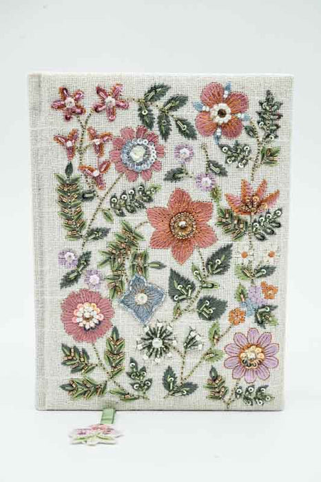 Carnet à fleurs, blanc/orange/rose/multicolore, 15 x 20 cm