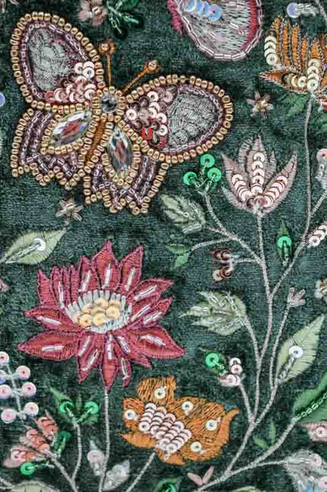 Butterfly notebook with flowers, black/red/pink/yellow/multicolor, 15x20cm