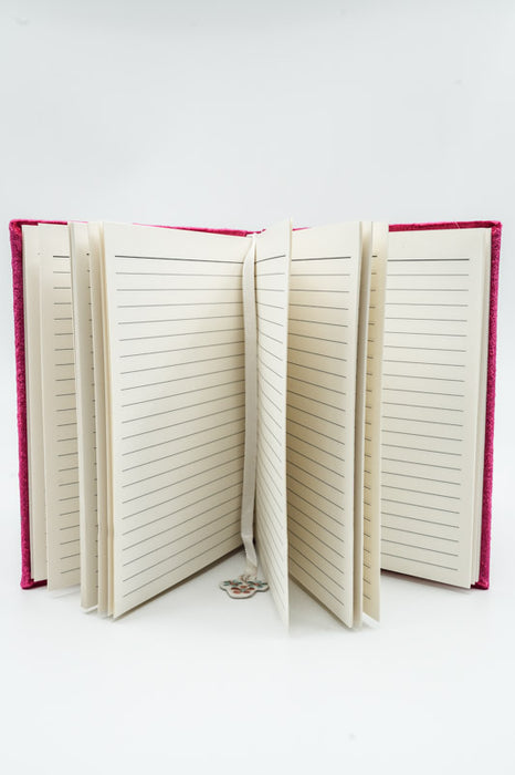 Carnet Heron bordeaux/bleu clair/multicolore 15x20cm