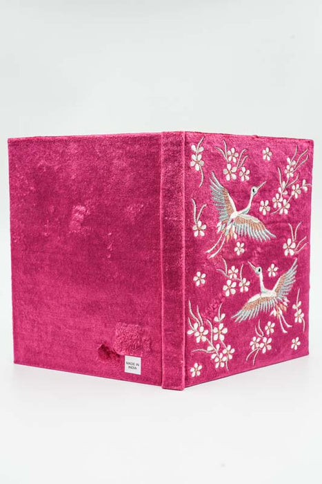 Carnet Heron bordeaux/bleu clair/multicolore 15x20cm