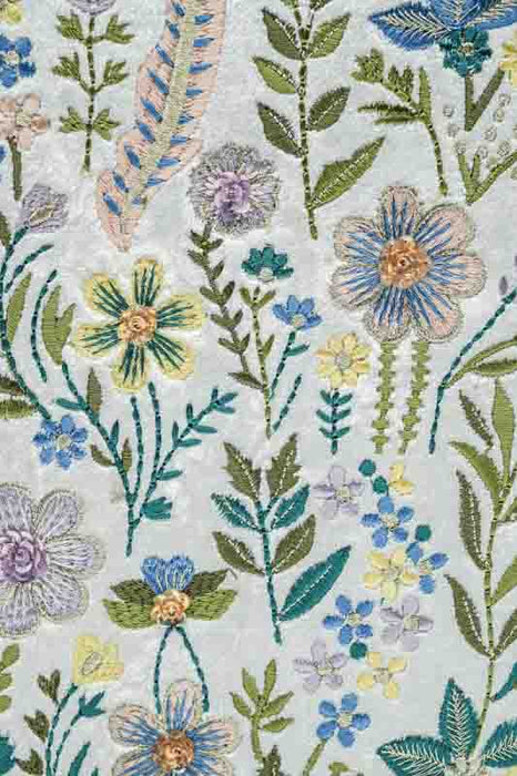 Notebook with flowers and leaves, beige/pink/light blue/multicolor, 15x20cm