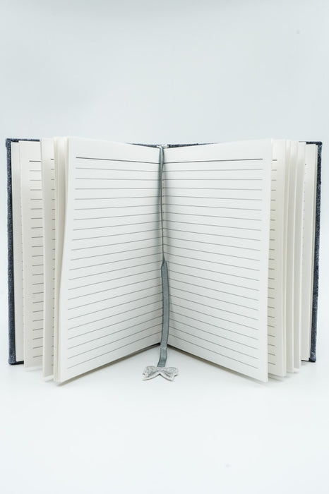 Carnet cadeau avec nœuds bleu pétrole/beige/multicolore 15x20cm