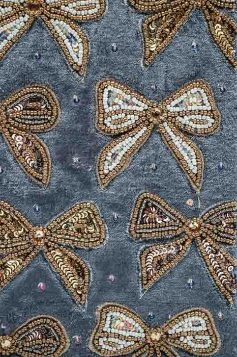 Carnet cadeau avec nœuds bleu pétrole/beige/multicolore 15x20cm