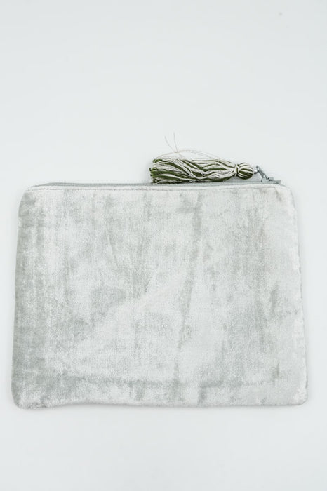 Petit sac à motifs de fleurs et de feuilles, beige/vert foncé/bleu clair/multicolore, 15 x 20 cm