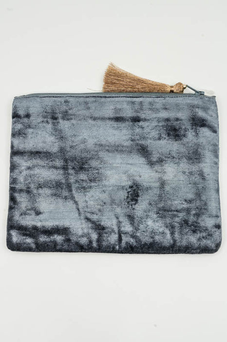 Pochette cadeau à ruban, bleu pétrole/beige/multicolore, 15 x 20 cm