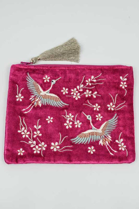 Petit sac héron bordeaux/bleu clair/multicolore 15x20cm